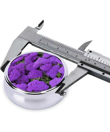 Dark Purple Texture Marble Round Pill Box - 3 Compartment Portable Travel Organizer for Vitamins & Medications - Buy Online on GoSupps.com