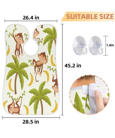 Monkey Banana Tree Beard Bib Apron | Waterproof Hair Catcher for Men | Ideal Grooming Gift with Suction Cups - Buy Online on GoSupps.com