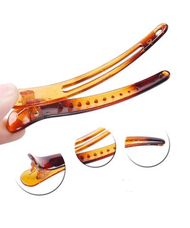 12PCS Brown Plastic Metal Alligator Hair Clips - Professional Salon Barrettes Duck Bill Teeth Clips, 4.9CM (1.77 Inch), Non Slip Band Clips - Pack of 12 - Buy Online on GoSupps.com