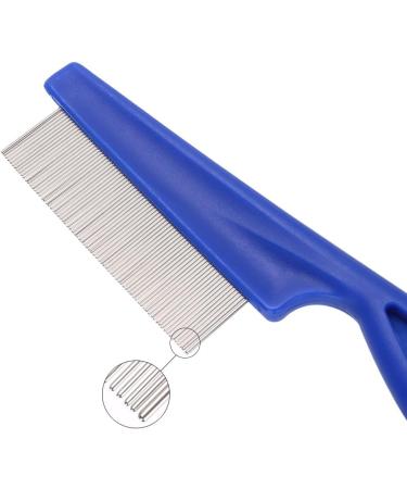 Flea Comb 2 Pcs Tightly Spaced Teeth Hair Flea Comb Brush for Dogs Cats Pets Grooming Tool to Remove Fleas Mites Ticks & Dandruff Flakes(One Blue One White) - Buy Online on GoSupps.com
