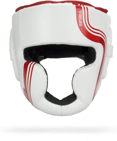 Sanabul Core Series Boxing MMA Kickboxing Head Gear - White/Red (Large-X-Large) - Buy Online on GoSupps.com
