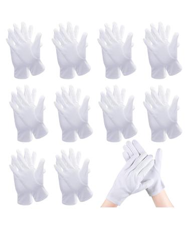 10 Pairs of Large Pure Cotton White Gloves Cotton Gloves for Treating Hand Eczema Overnight Gloves Moisturizing and Repairing Gloves Suitable for Dry Hands