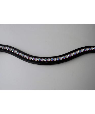 Gl cksHucke 'Silk Shine' Powder White Browband with Crystal AB for Thoroughbreds - Premium Horse Accessories - Buy Online on GoSupps.com