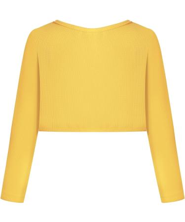 BONNY BILLY Girls Long Sleeve Knitted Cotton Cardigan Shrug - Yellow (5-6 Years) - Buy Online on GoSupps.com