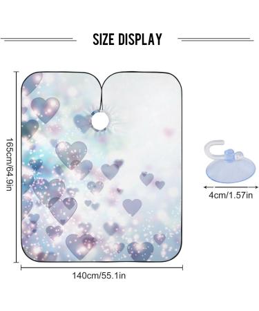 Waterproof Barber Cape - Blue Heart & Cheetah Print Haircut Bib for Men & Women - Unisex Hair Cutting Cape - Buy Online on GoSupps.com