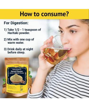 Haritaki Powder Organic - 200 GMS | 100% Pure Harde Powder | Kadukkai Powder | Harad Powder | Inknut Powder for Dark Circles Face Skin & Healthy Digestion - Buy Online on GoSupps.com