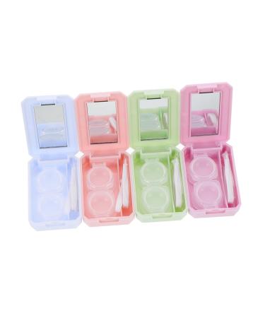Solustrie 12 STK contact lens container Local travel case lens storage set glass-terrarium terrarium glass lens holder organizer suction rod plastic