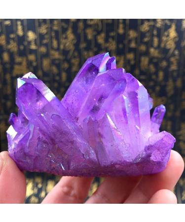 Natural Crystal Rough Crystal Decoration 1PC Natural Amethyst Titanium Coated Quartz Crystal Cluster Rock Stone Geode Gemstone Home Decor Purple Home Decor Beautiful Gifts (Size : 100g) - Buy Online on GoSupps.com