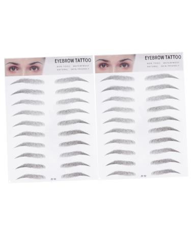 Housoutil 2pcs 3d Eyebrow Stickers Imitation False Eyebrow Stencils Transfer Stickers Eyebrow Trimming 6d