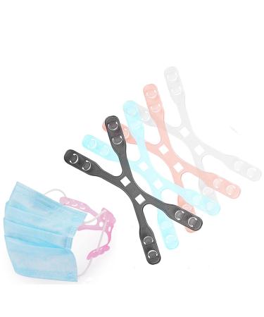 icehao New Adjustable Mask Extender Strap,relieves Ear Pain and Pressure,Anti-Drop Lanyard Savers Strap Face Masks Clips Holder Hook Belt Transparent White, Blue, Pink,transparent Black