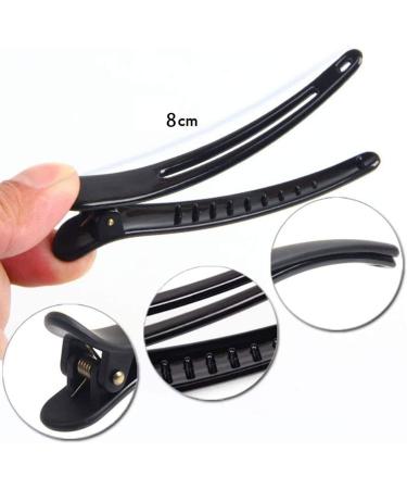 12 Pcs Black Hair Clips - Durable Plastic Compartment Clamps for Hairdressers | Combi Clip Set - Buy Online on GoSupps.com