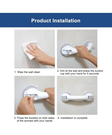 Shower Handle 12 Inch Suction Cup Handle | Bathroom Shower Handle with Strong Hold Suction Cup Bath Handle Grab for Elderly Disabled Single Attribute - Buy Online on GoSupps.com