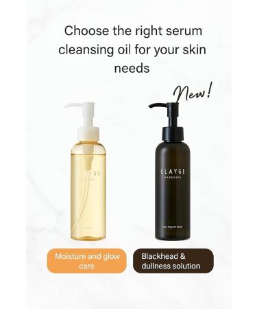 Clayge Face Cleansing Oil All in One Facial Deep Cleanser & Makeup Removal with Clay & Charcoal for All Skin Types 6.4 fl oz / 190ml Made in Japan - Buy Online on GoSupps.com