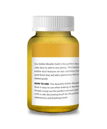Kate Naturals Edible Metallic Gold Dust (.5oz/14g) for Cake Decorating - Vegan & Gluten-Free Chocolate Baking Formula for Edibles & Cookies - Buy Online on GoSupps.com