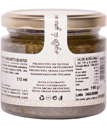 Wild fennel pesto from Etna with extra virgin olive oil - Vase of ml. 212 - artisanal production Conserve Conti - Buy Online on GoSupps.com