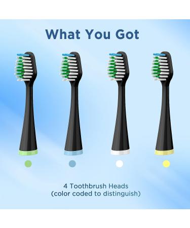 Waterpik Complete Care 5.0/9.0 Replacement Toothbrush Heads with Covers - Black (4 Count) | Pack of 1 - Buy Online on GoSupps.com