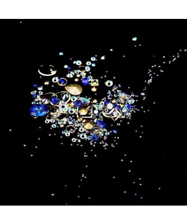 Manicure Crystal Decoration Colorful Fake Pearl Gems Jewelry Bottom Nail Art Glitter Rhinestones Manicure DIY Decoration Accessories Multi-size (Blue) - Buy Online on GoSupps.com