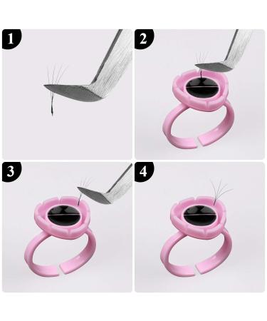 Fenshine 100 PCS Lash Glue Holder Ring Cups - Pink | Eyelash Extension Supply for Volume Lashes | Quick Blossom Cups - 2 Methods of Use - Buy Online on GoSupps.com