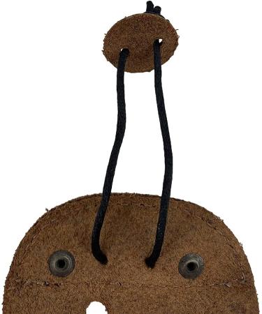 Handmade Rustic Leather Archery Finger Tab Protector for Recurve Bows - Bourbon Brown, Right Handed - Buy Online on GoSupps.com