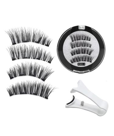 DIEREFEN Magnetic Eyelashes Natural Look False Eyelashes Magnetic Eyelashes With Applicator Reusable Magnetic Eyelashes No Glue Or Liner Needed Easy To Take Double Layer Independent Magnetic Box (F)
