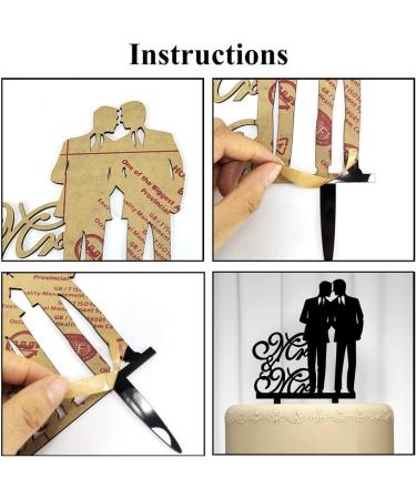 Mr & Mr Cake Topper for Men Gay Men Wedding Cake Topper Pride Cake Topper Wedding Cake Decor Gay Wedding Decorations for Men Gay Engagement Anniversary Party - Buy Online on GoSupps.com
