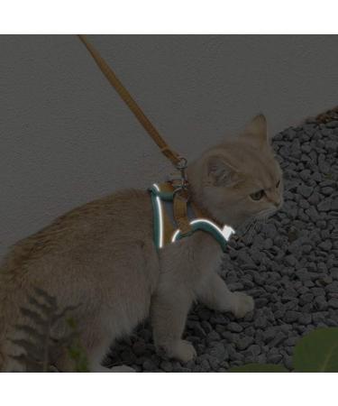 Fueegue Cat Harness with Leash - Escape Proof Adjustable Soft Harness for Cats & Dogs - XL Green - Buy Online on GoSupps.com