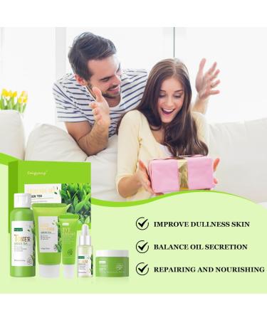 Fengyang 5-in-1 Skincare Set Tea Tree Skin Care Set Tea Skin Care Gift Set Green Tea Skin Care - Buy Online on GoSupps.com