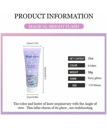 Hair Gel | Shiny Body Face Mermaid Sequins -Adhesive | Festival Cosmetic Face Hair Nails Makeup Long Lasting Sparkling Chunky Sequins Fulenyi Silver 5# - Buy Online on GoSupps.com