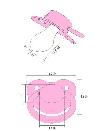 CutiePlusU Adult Size Pacifier 3-Pack - Large Nipple Shield in Pink Blue & Black | International Shipping Available - Buy Online on GoSupps.com