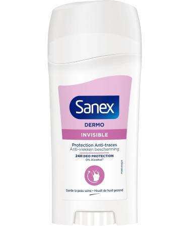  Sanex SANEX Invisible Dermo Deodorant Stick - Anti-Stain - 48-Hour Antiperspirant Protection - Alcohol-Free - Pack of 2 x 65ml - Buy Online on GoSupps.com