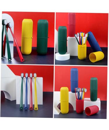 Gleavi Travel Toothbrush with 8 Sleeve Containers - Perfect for Sensitive Gums & Camping | Portable Bristle Toothbrush & Cover Box - Buy Online on GoSupps.com