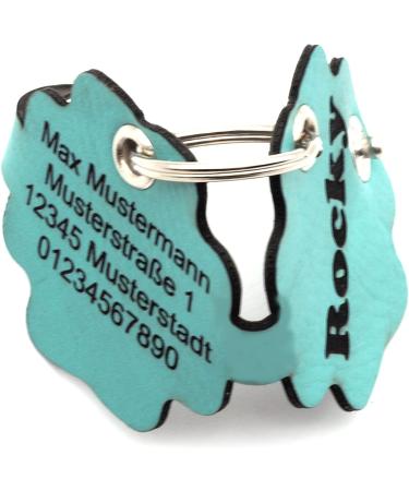 Copter Farm Dog Brand Bag - Engraved Art Leather & Real Leather Dog Collar | Custom Push Button | Turquoise Flower Design - Buy Online on GoSupps.com