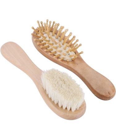 Sluffs Baby Wooden Hair Brush and Comb Set with Goat Hair Bristles - for Newborns and Toddlers - Buy Online on GoSupps.com