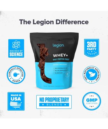 Legion Whey+ Grass Fed Whey Isolate Protein Powder - Non-GMO, Lactose-Free, Sugar-Free - Natural Whey Isolate - 5lb (Chocolate) - Buy Online on GoSupps.com