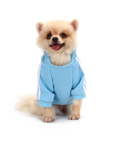 QiCheng&LYS Dog Coat Dog Hoodies Clothes Pet Puppy Cat Cute Cotton Warm Hoodies Coat Sweater (Blue M) Blue M - Buy Online on GoSupps.com