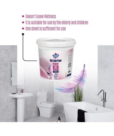 Buy Zipy Flusable Moist Toilet Paper - Biodegradable Safe for Adults Kids & Pets - 410 Pieces (18x18 cm) - International Shipping Available - Buy Online on GoSupps.com