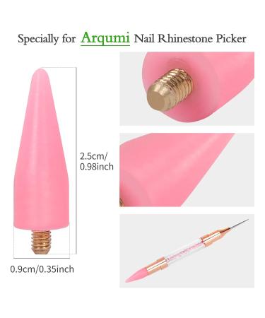 Arqumi Pack of 8 Replace Wax Tips for Nail Rhinestone Picker - White and Pink (4 White + 4 Pink) - Buy Online on GoSupps.com