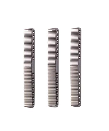 MEISH 3 Pieces Cutting Comb Hair Fine Tooth Comb Standard Teeth Clipping Comb Hair Styling Comb for Hair Barber Salon Hair Care Tools(Black)
