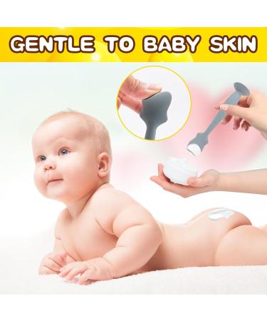 2Pack Silicone Diaper Cream Spatula Soft Diaper Cream Applicator with Suction Base Stand Reusable Diaper Rash Cream Brush for Newborn Baby(Gray) - Buy Online on GoSupps.com