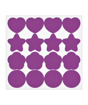 16Pcs Purple UV Stickers for Sunscreen 48 Count UV Detection Reminder Waterproof UV Stickers Know When to Re-Apply Sunscreen UV Detecting Patches for Beach Swimming Facial Sunscreens