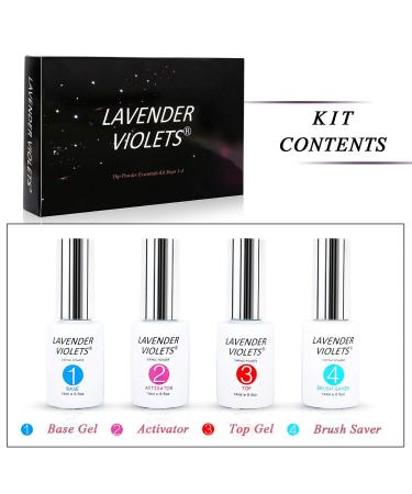 Dip Powder Gel Set - Activator, Base, Top Gel & Brush Saver - 0.5oz/Bot - Dipping Powder Acrylic Nail Manicure Pedicure - Buy Online on GoSupps.com