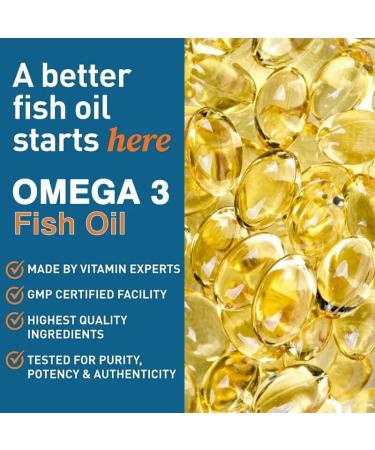 Omega 3 Fish Oil Capsules 2000mg (120 Capsules) with EPA & DHA - 3X Power Max Potency - Buy Online on GoSupps.com