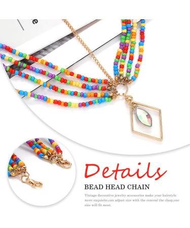 Boho Beaded Layered Head Chain - Colorful Beach Headpiece for Women and Girls - Buy Online on GoSupps.com