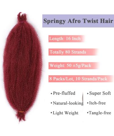 Leeven 16 Inch Pre Separated Springy Twist Hair for Afro Marley Locs 8 Packs Pre-Fluffed Popping Spring Twist Crochet Hair for Distressed Locs Afro Kinky Curly Marley Braiding Hair Extensions/BUG# 16 Inch (Pack of 8) BUG# - Buy Online on GoSupps.com