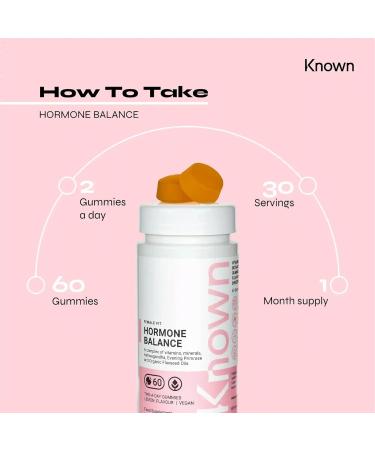 Known Hormone Balance Gummies: Natural Raspberry Flavour for Female Health | Vegan Gummies for Teenagers | 60 Gummies - Buy Online on GoSupps.com