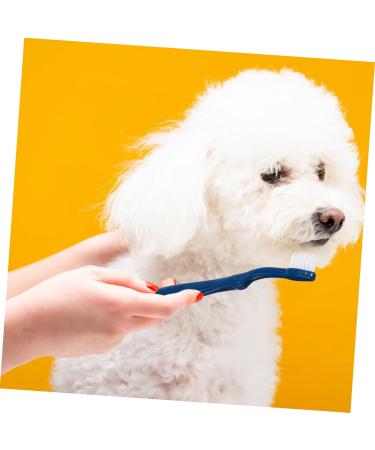 BESPORTBLE 3pcs Pet Double Toothbrush Finger Dog Toothbrush Cat Toothpaste Dog Teeth Cleaning Tools Pet Oral Pp 1 count (Pack of 1) Blue - Buy Online on GoSupps.com