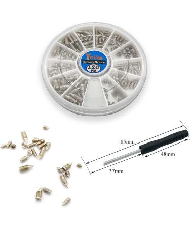 120 Pcs Nickel Plated Tip Screws Cross Slot Leather Accessories | 12 Sizes Belt Screws Set with Screwdriver for Belt Buckle, Wallet, Handbag | Silver - Buy Online on GoSupps.com