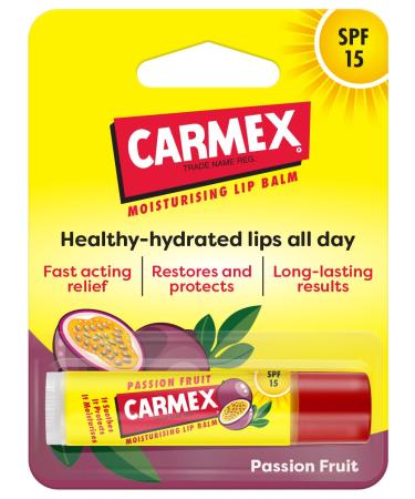 CARMEX Passionfruit SPF15 Lip Balm Stick 4.25g Restores and protects healthy hydrated lips all day Passionfruit 4.25g x1