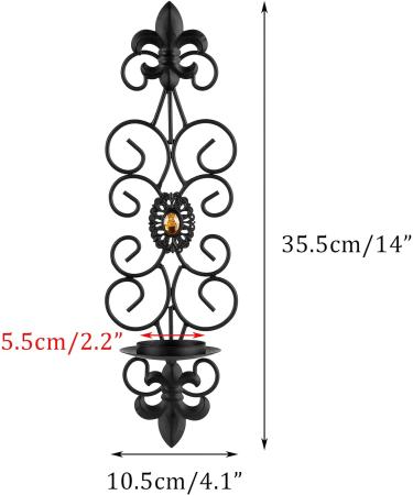 Sziqiqi Wall Candlestick Set - Black Metal Tealight Holders for Living Room Bedroom & Dining Room Decor - 2er Set - Buy Online on GoSupps.com