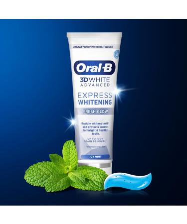 Oral-B 3D White Advanced Toothpaste 75ml - Teeth Whitening & Stain Removal - Icy Mint Flavour - Buy Online on GoSupps.com